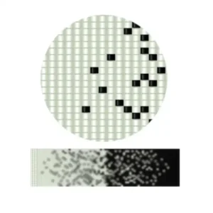 aweben24.1-Abstraktes Schwarz-Weiß-Design, bestehend aus miteinander verbundenen Quadraten.