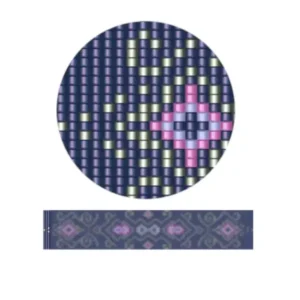 aweben25-Abstraktes blau-violettes Muster mit einem Raster aus Quadraten in unterschiedlichen Größen und Schattierungen.