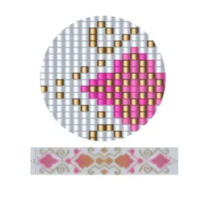 aweben25.2-Ein Quiltmuster mit abwechselnden rosa und braunen Quadraten, die in einem Raster angeordnet sind.