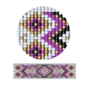 aweben29-Abstraktes Design mit violetten und schwarzen geometrischen Formen auf einem klaren weißen