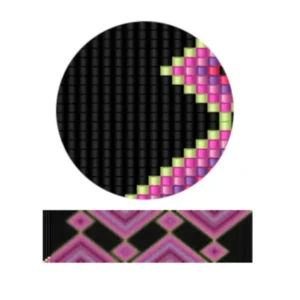 aweben30.2-Buntes Rastermuster aus rosa, grünen und blauen Quadraten, das einen lebendigen und dynamischen visuellen Effekt erzeugt.