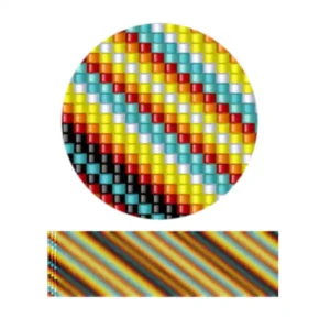 aweben31-Buntes gestreiftes Muster auf weißem Hintergrund, mit lebendigen Farbtönen in einem sich wiederholenden Design.