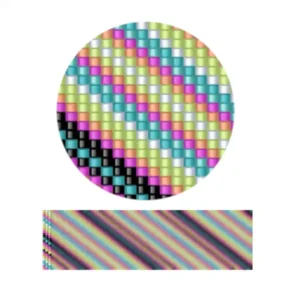 aweben31.1-Buntes gestreiftes Muster mit leuchtend diagonal angeordneten Farben über das Bild.