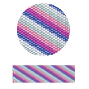 pk1.1-Ein auffälliges Design mit diagonalen Streifen in mehreren Farben, die ein energiegeladenes und verspieltes Erscheinungsbild bieten.