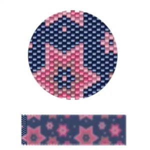 pk10-Ein Muster in Blau und Pink, das harmonische Farben und Texturen kombiniert.