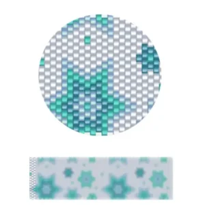 pk11-Blau und Grün mit einem auffälligen Kreuzmuster, das eine interessante visuelle Struktur bietet.