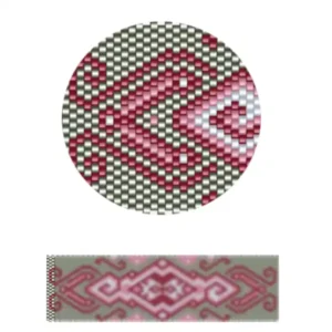 pk15.1-Hintergrund mit pink-grünem Muster und Rautenmuster, das eine lebendige und dekorative Atmosphäre schafft.