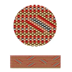 pk18-Ein dekoratives, Design in den Farben Rot, Schwarz und Weiß mit klaren Linien und Formen.
