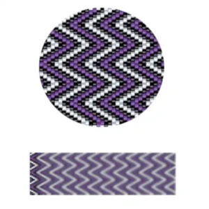 pk2-Ein lebendiges Chevron-Muster mit Lila und Schwarz, angeordnet in einer dynamischen Zickzackformation.