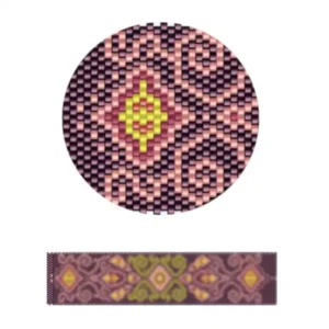pk21.2-Farbenfrohes abstraktes Design, das eine Reihe geometrischer Formen in einem dynamischen Muster zeigt.