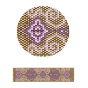 pk22.2- Ein abstraktes Design in Purpur- und Brauntönen, der einzigartige Muster und Handwerkskunst hervorhebt.