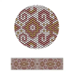 pk23.1-Detaillierte Ansicht eines rot-weiß musters, das die Textur und das Design hervorhebt.