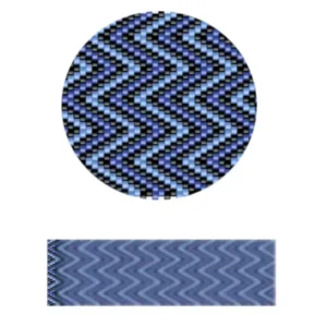 pk3-Ein blau-schwarzes Chevron-Muster mit abwechselnden Zickzacklinien in einem modernen Design.