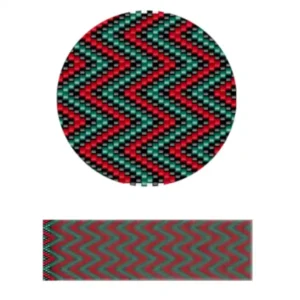 pk3.2-in kräftiges rot-schwarzes Chevron-Muster mit abwechselnden Zickzacklinien.
