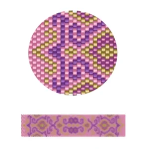pk6.1-Ein lila und grünes Design mit einem auffälligen Muster, das lebendige Farben kombiniert.