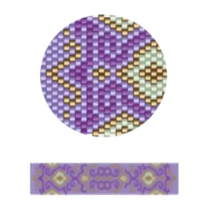 pk6.2-Lila-grünes Muster mit rautenförmigem Design, das eine geometrische und dekorative Textur darstellt.