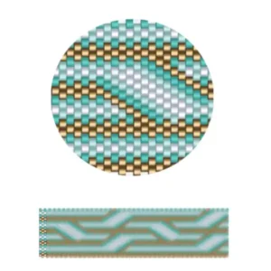 pk8-Muster mit blauen, braunen und weißen Quadraten, die in einem optisch ansprechenden Design angeordnet sind.