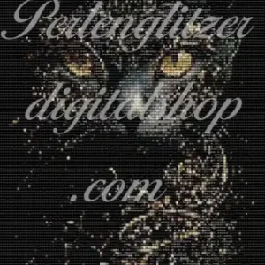 webenbild34-goldigschwarzekatze-muster eines schwarzen Katers mit goldenen Augen, detailreich und kunstvoll gestaltet.