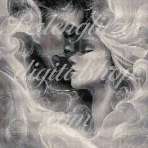 webenbild39-Love-Mann und Frau Zärtlich nebeneinander in schwarz weiss