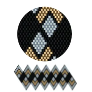 wk10.2-Geometrisches Muster in Schwarz und Gold, das eine elegante und moderne Ästhetik vermittelt.