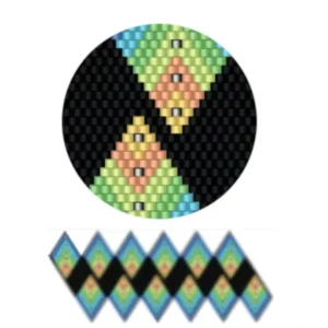 wk12.1-Geometrisches Muster mit verschiedenen Formen und Farben, das eine harmonische und strukturierte Anordnung zeigt.