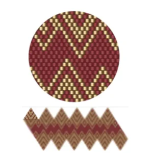 wk20.2-Rotes und goldenes Chevron-Muster mit diagonalen Linien, die ein modernes und elegantes Design schaffen.