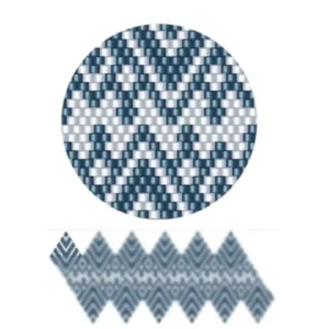 wk21.1-Geometrisches Muster in Blau und Weiß, das Rauten in regelmäßigen Abständen anzeigt.