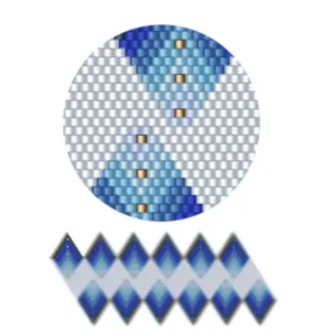 wk4.1-Blau-weißes geometrisches Muster, das durch wiederkehrende Formen und harmonische Farbkontraste geprägt ist.
