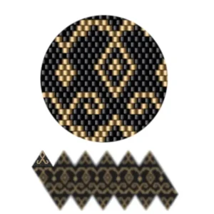 wk5-Geometrisches Muster in Schwarz und Gold, das eine elegante und moderne Ästhetik vermittelt.