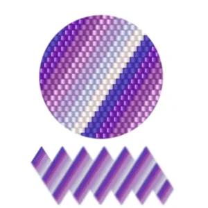 wk6-Muster aus lila und blauen Dreiecken, die ein geometrisches Design bilden.
