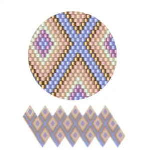 wk7-Bunte Quadrate mit unterschiedlich gefärbten Rauten bilden ein ansprechendes Muster.