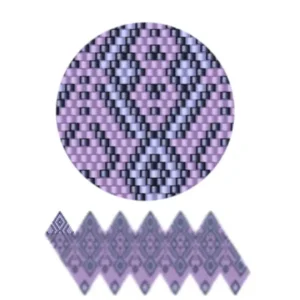 wk8-muster mit lila und blauen Dreiecken in einem geometrischen Design.