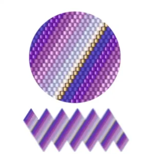 wk9.1-Geometrisches Muster mit lila und blauen Dreiecken, die harmonisch angeordnet sind.