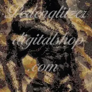 Bild83-peyote-Anubis-gold-schwarz-Muster von Anubis, dem ägyptischen Gott der Toten, in detaillierter, farbenfroher Darstellung.