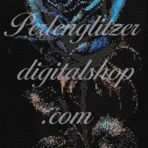 peyotebild32-blaue-Rose-Detailliertes muster einer blauen Rose, perfekt für Handarbeitsliebhaber und kreative Projekte.