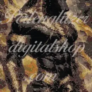 webenbild83-Anubis-gold-schwarz-Anubis-muster zeigt den ägyptischen Gott mit charakteristischen Merkmalen und kunstvollen Verzierungen.