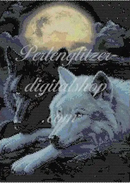 Peyote-Stich Bild120 Wölfe unterm Mond Download